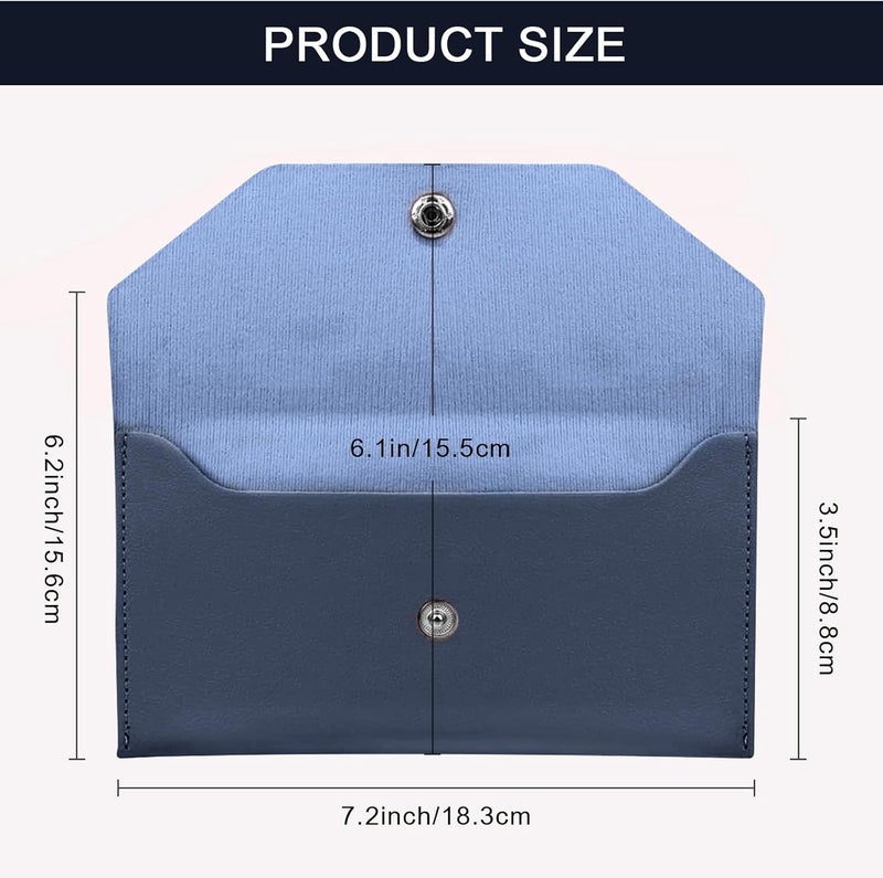 Nolcha Pu Leather Cash Envelope Wallet for Women - Reusable Cash Stuffing Wallet, Budgeting Companion (Dark-Blue) - Image 2